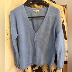 Women's Blue V-Neck Cardigan